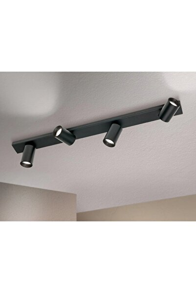 demet habek mylights 100 cm GU10 Dörtlü Siyah Metal Gövde Hareketli Başlık Le...
