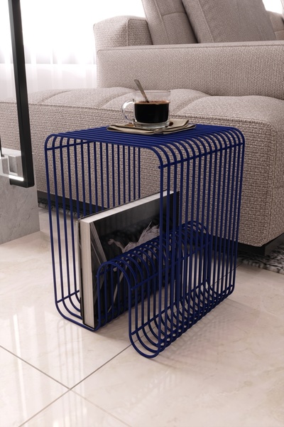 boz concept home TOKYO Tel Metal Tasarımlı Modern Paslanmaz Yan Sehpa, Dekora...