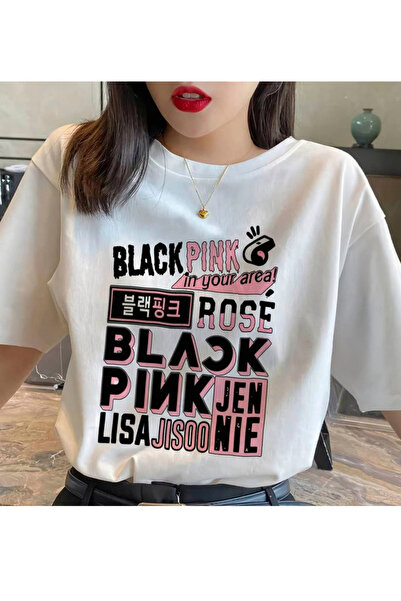 barsdepo Μπλουζάκι με στάμπα BLACKPINK, Μπλουζάκι Υπερμεγέθη Unisex Λευκό Παι...