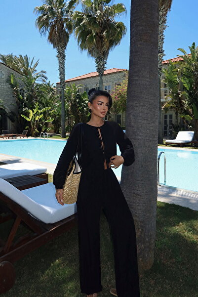 Eyyo Μαύρο Λινό Σετ Marlo ATE-2796