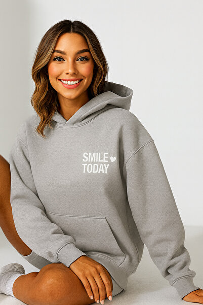 CLASSY.MODA Hanorac oversize pentru femei, cu glugă, buzunar cangur, cu textu...