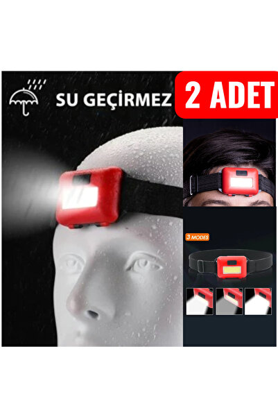 nelerbulurum 2 ADET Kafa Bantlı Led Işık Ayarlanabilir Kafa Lambası Kitap Okuma Işığı Kamp Gezi Seyehat El Feneri
