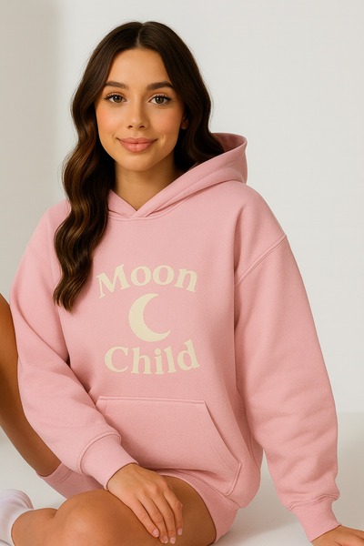 CLASSY.MODA Γυναικείο φούτερ με κουκούλα και τσέπη καγκουρό Oversize Μπροστά ...