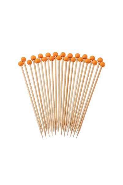 ORIAN أعواد التمر والمجوهرات الخشبية بمقبض من الخرز، 24 قطعة