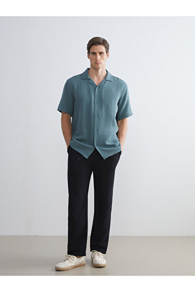 LC Waikiki Black Standard Fit Muslin Men's Trousers
