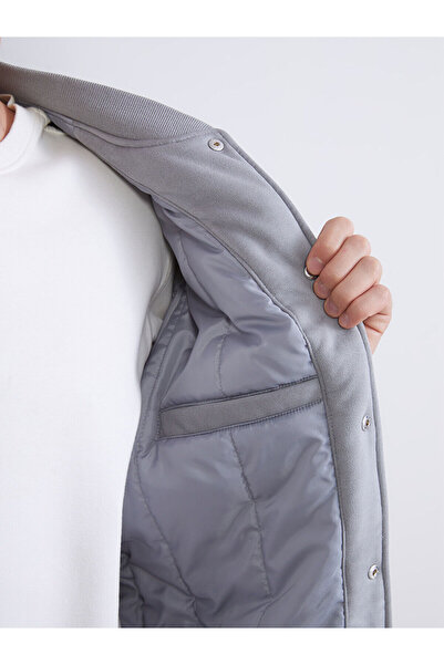 LC Waikiki New Season Standard Fit Long Sleeve Suede Men's College Jacket