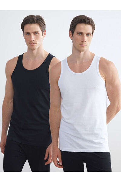 LC Waikiki New Season U-Neck Combed Cotton Men's Undershirt 2-Pack