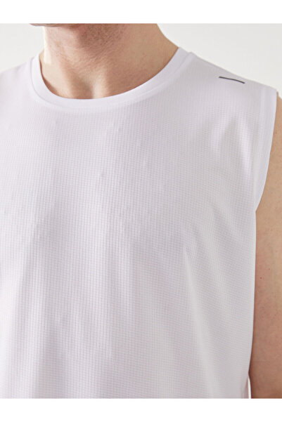 LC Waikiki Λευκό ανδρικό αμάνικο μπλουζάκι με λαιμόκοψη