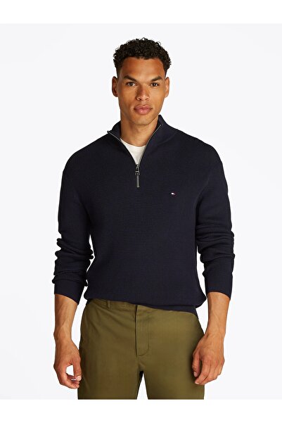 Tommy Hilfiger Plus Tommy hilfiger textured quarter zip knit sweater