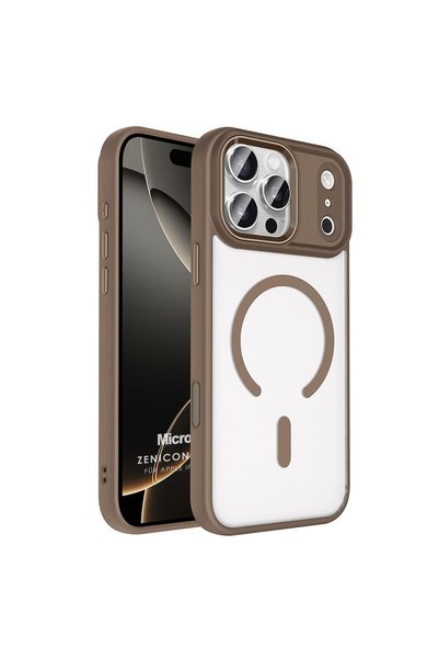 Microsonic حافظة زينيكون ماج سيف باللون البني متوافقة مع هاتف أبل آيفون 18 بر...