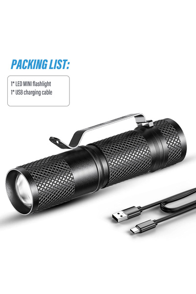 Choice1 Pack list Super Bright LED Mini Flashlight Rechargeable Torch Portable Work Light Outdoor Camping Li
