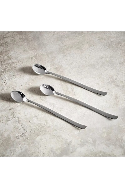 Generic مجموعة ملاعق كوكتيل روز المكونة من 3 قطع