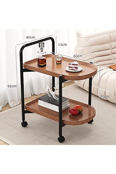OKEA Mobile Host Cart with Storage – 68 x 50 x 85 cm