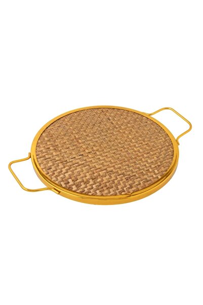 ORIAN صينية تقديم معدنية دائرية بقاعدة مجوفة، مقاس 31 سم