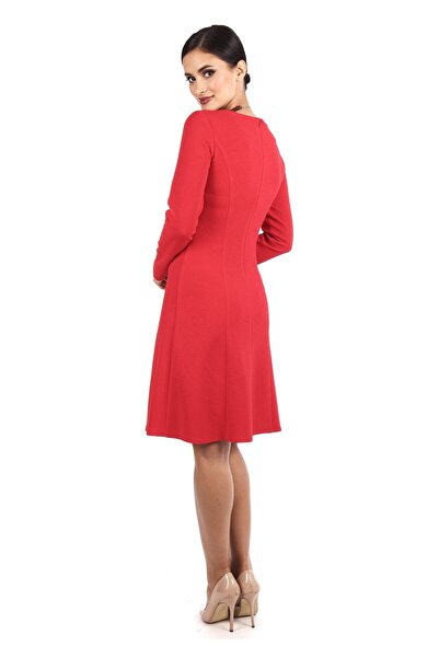 AD Fashion Plain red jersey wedge dress R229i0497 - 44 EU