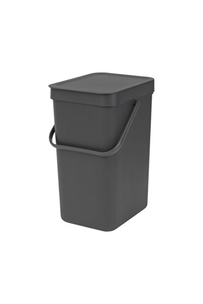 Brabantia Sort&Go 647670 waste separation bin, 12 l, Handle, Wall mountable, Dark grey