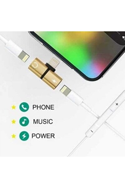 KESNUP Προσαρμογέας splitter 2 σε 1 για ακουστικά και φόρτιση iPhone 7, 8, X/XS, Χρυσό