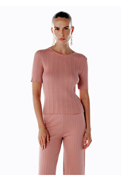 Knitss Εξαιρετικά εκλεκτό μάλλινο μείγμα ροζ πλεκτό τοπ