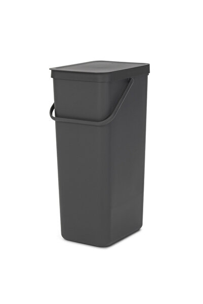 Brabantia Sort&Go 1004140 waste separation bin, 40 l, Handle, Wall mountable, Dark grey