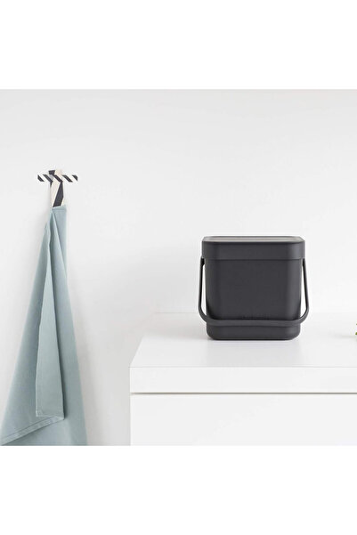 Brabantia Sort&Go 1003230 waste separation bin, 3 l, Handle, Wall mountable, Dark grey