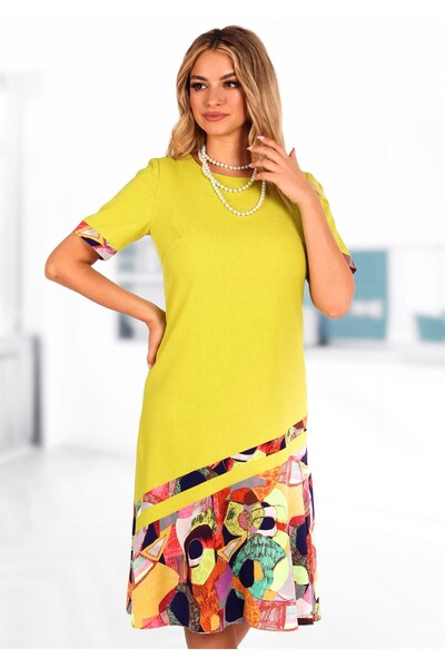 AD Fashion Neon green linen dress 111R62i1743 - 44 EU