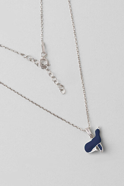 So CHIC... Fok Balığı 18 Ayar Beyaz Altın Kaplama 33 Cm Çocuk Kolye