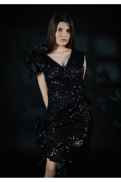 Misoria Rochie lunga neagra glam