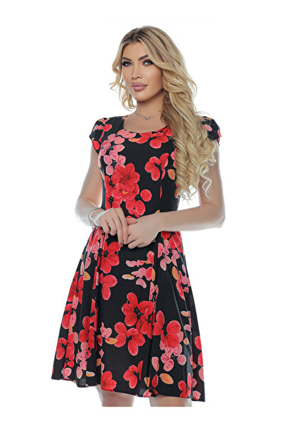 AD Fashion Red floral print lined wedge dress #422908 - 44 EU
