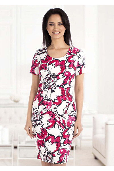 AD Fashion Rochita din bumbac cu imprimeu rosu si bleumarin R111i705B - 42 EU