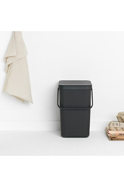 Brabantia Sort&Go 1003237 waste separation bin, 25 l, Handle, Wall mountable, Dark grey