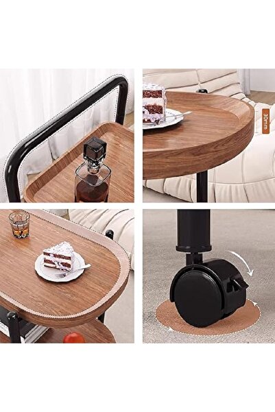 OKEA Mobile Host Cart with Storage – 68 x 50 x 85 cm