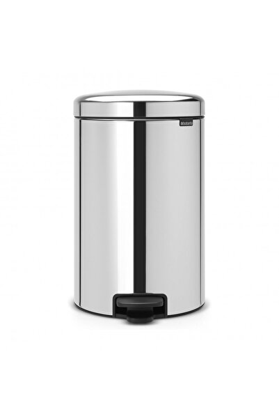Brabantia NewIcon 649048 Coș de gunoi cu pedală, 20l, închidere silențioasă, bază antiderapantă, găleată metalică, oțel inoxidabil