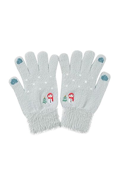 Stef's Cat Women's Gloves, 21cm, Mink Fur, Blue