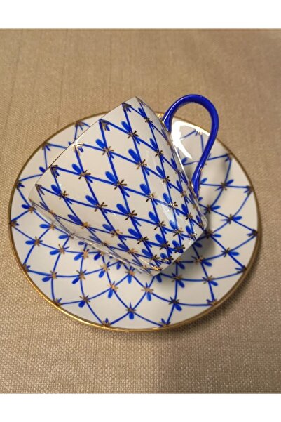 BY.RAYKA PORSELEN El Dekor YILDIZ PORSELEN EL BOYAMA TEK KİŞİLİK ÇAY FİNCANI