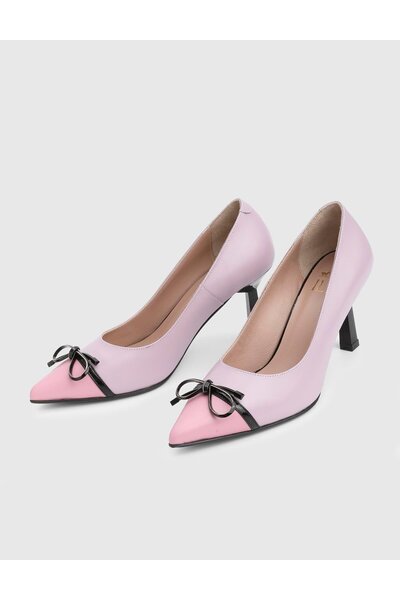 İLVİ Feua Genuine Leather Lilac Women's Heeled Shoes
