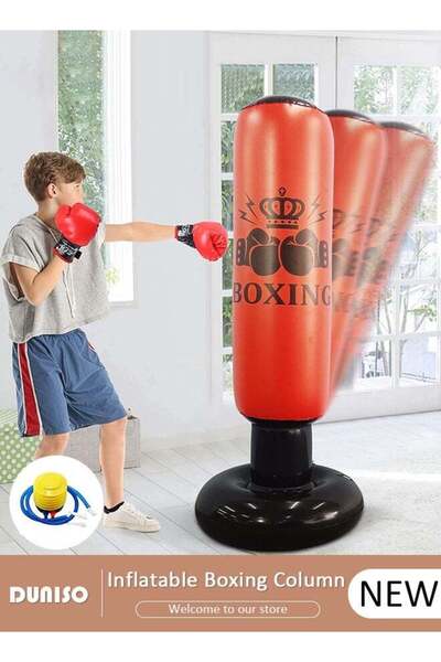 fun zone عمود ملاكمة قابل للنفخ من دونيسو، كيس ملاكمة قابل للنفخ بطول 160 سم، كيس ملاكمة قائم بذاته