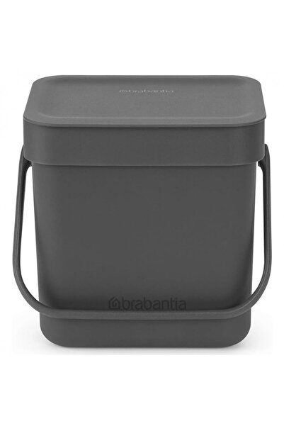 Brabantia Sort&Go 1003230 waste separation bin, 3 l, Handle, Wall mountable, Dark grey
