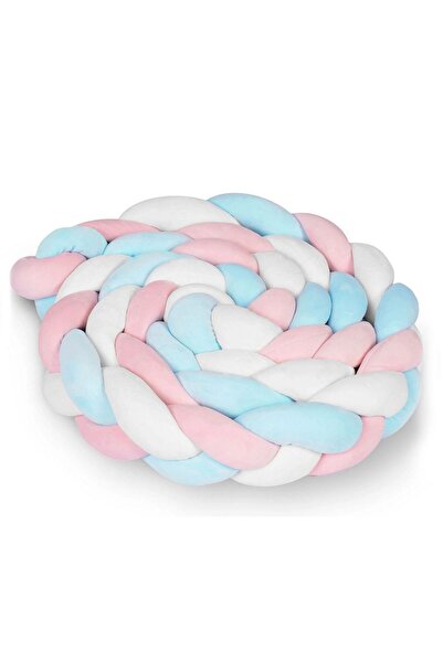 Ricokids Protectie laterala patut bebe, Bumper impletit, 100 % antialergic, l...