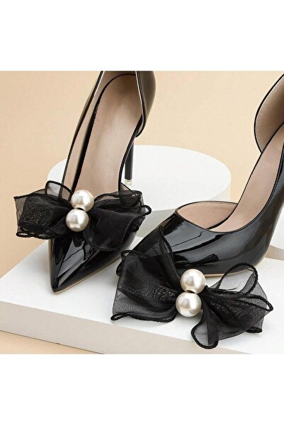 Pursehuit Σετ 2 μαύρων καρφίτσες παπουτσιών με κλιπς και μαργαριτάρια, Ottmar C6