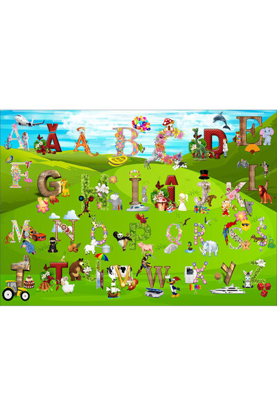 VIODESIGN Fototapet Copii, Alfabet Romanesc, autoadeziv, multicolor,80x120 cm