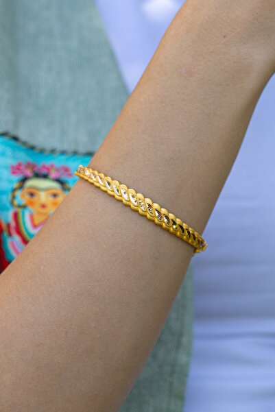 Çgk Çiğdem Gürel Kuyumculuk 2 Adet Altın Burma Hediyelik Kelepçe Bilezik