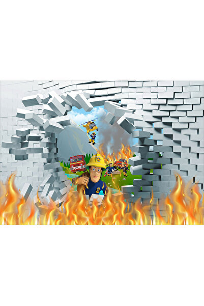 VIODESIGN Fototapet Copii, Pompierul Sam 3D, autoadeziv, multicolor,120x200 cm