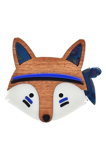 Pursehuit Καφέ καρφίτσα, σχήμα αλεπούς, Saritha C2