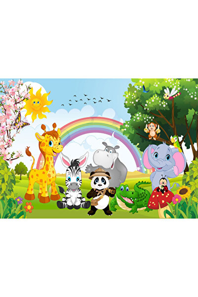 VIODESIGN Children's photo wallpaper Forest Friends, self-adhesive, multicolor, 200 x 300 cm