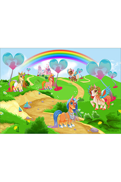 VIODESIGN Fototapet Copii, Regatul Unicornilor, autoadeziv, multicolor,120x200 cm