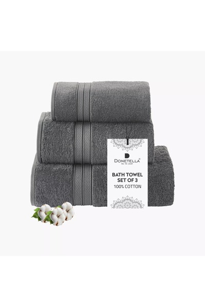 Generic DONETELLA 3-Piece 600 GSM Combed Cotton Bath Towel Set