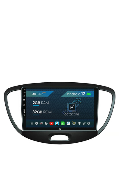 AutoDrop Hyundai I10 (2007-2013), Android 12, P-Octacore / 2GB RAM + 32GB ROM, 9 Inch
