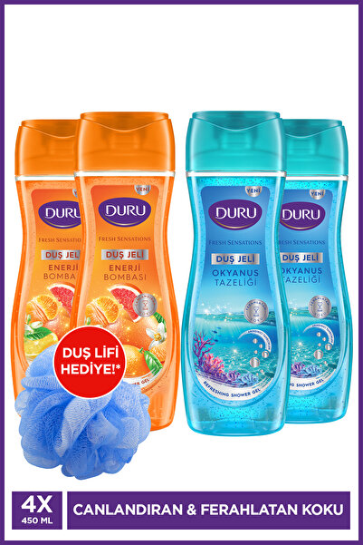 Duru Fresh Sensations Serisi Okyanus & Enerji Bombası 4x450 Ml