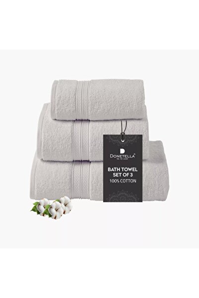 Generic DONETELLA 3-Piece 600 GSM Combed Cotton Bath Towel Set