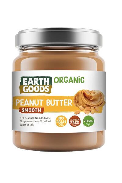 Earth Goods Organic Peanut Butter Smooth – 220g (Pack of 12)
